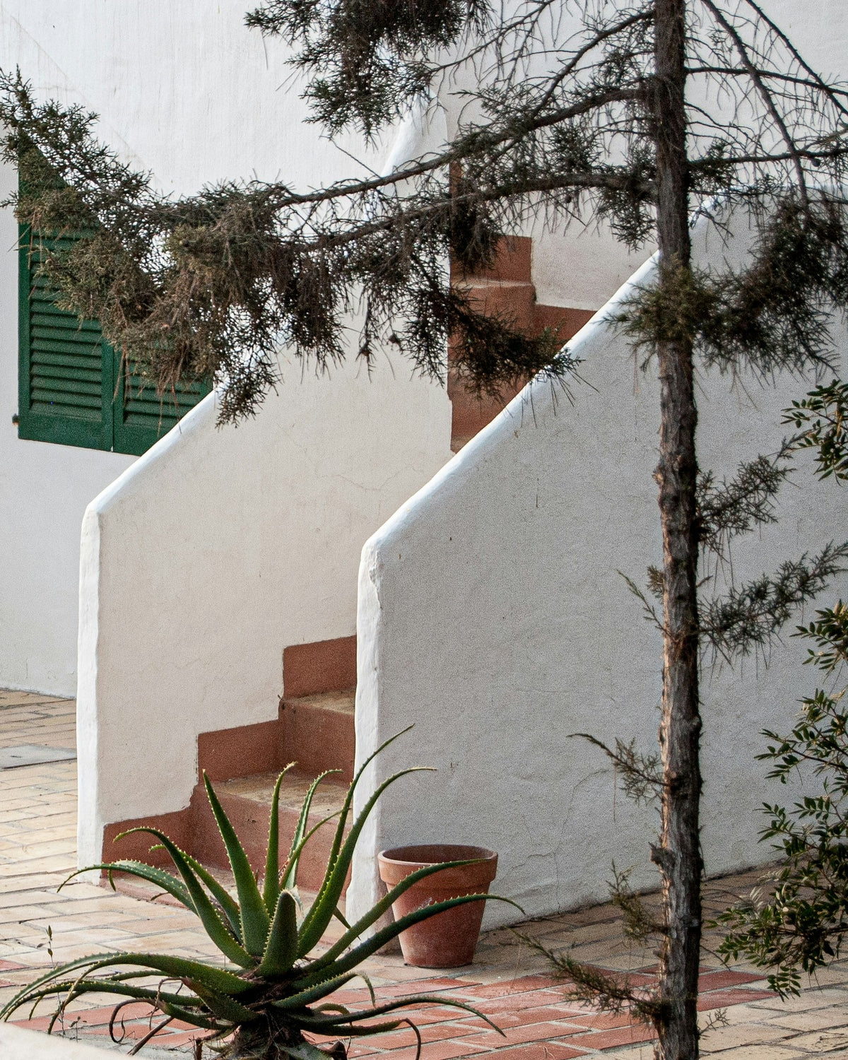 Whitewashed Mediterranean steps