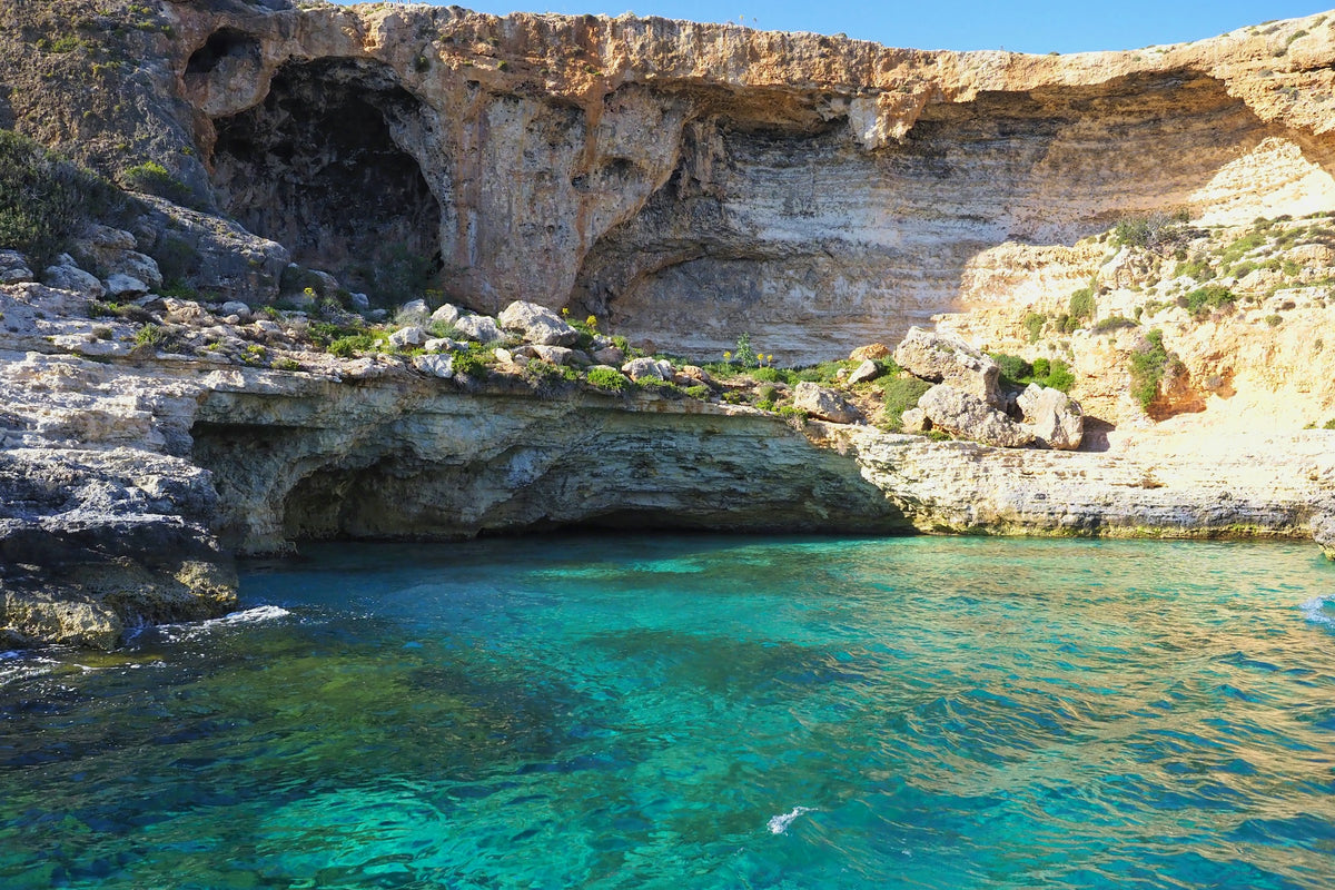 Turquoise cove for a morning swim